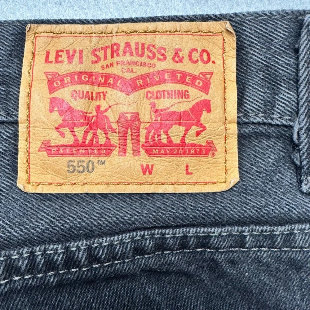 Vintage Levis 550 Faded Black Jeans Mens 46x29 Measures 45x28 Blank Tab Y2K